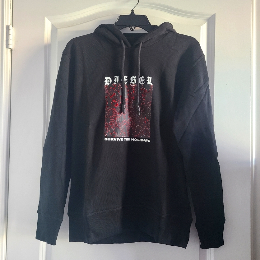 Diesel Survive The Holidays Hoodie Mens Size Medium